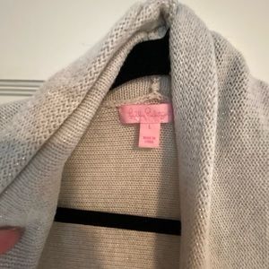 Lilly Pulitzer Tatum Cardigan in metallic Silver sz Lg